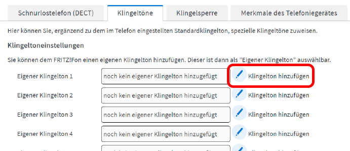 Eigene Klingeltöne hinzufügen