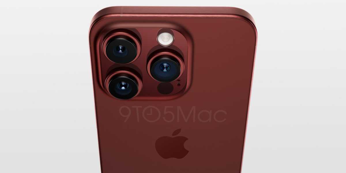 iPhone 15 Pro render 9to5Mac deep red