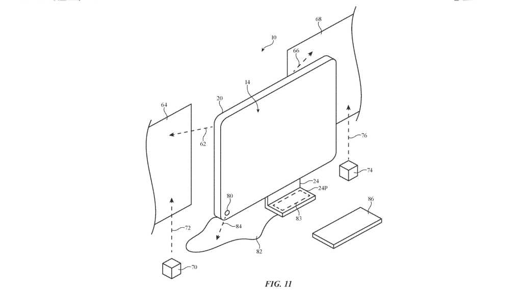Image: Ein zukÃ¼nftiger iMac kÃ¶nnte die Wand als zweiten Bildschirm nutzen