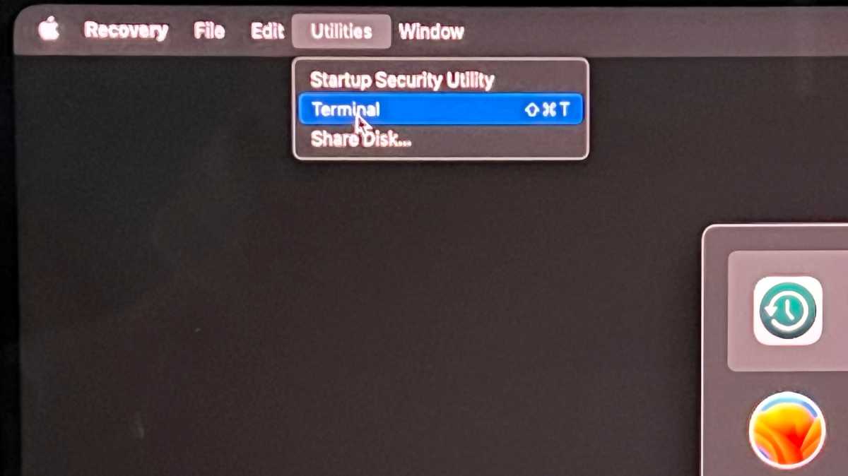 macOS Recovery Mode Terminal