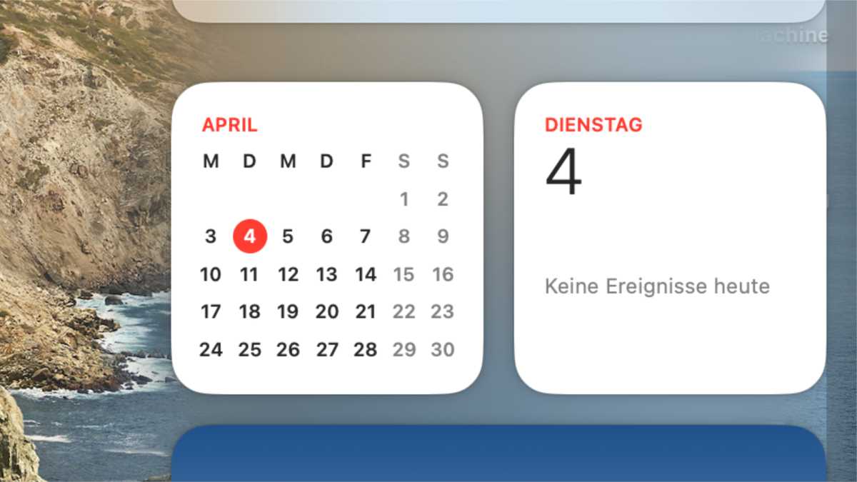 macOS Ventura Kalender Widget
