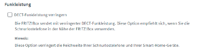 Fritbox DECT: Maximale Reichweite einstellen