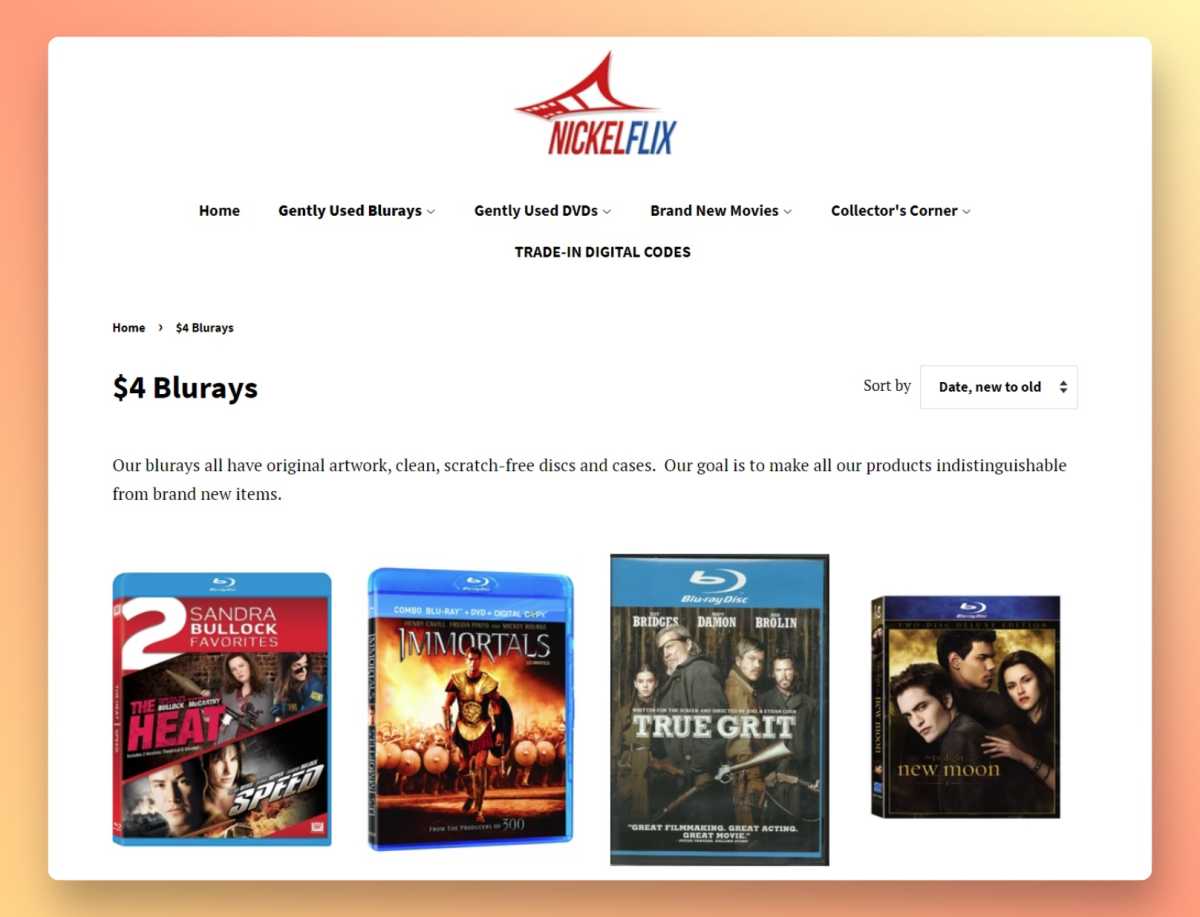 Blu-rays on Nickelflix