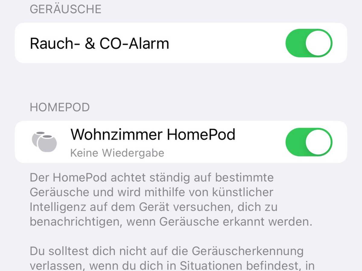 Rauchalarm Homepod