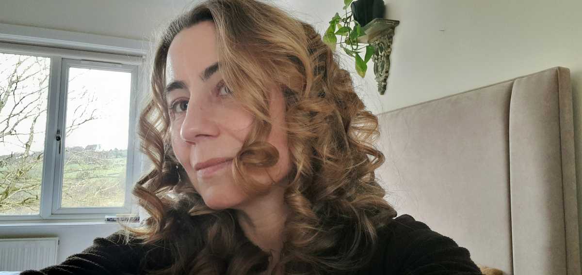 A view of the ringlets produced by the Revamp hair curler.