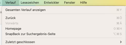 SnapBack zur Suchergebnisseite