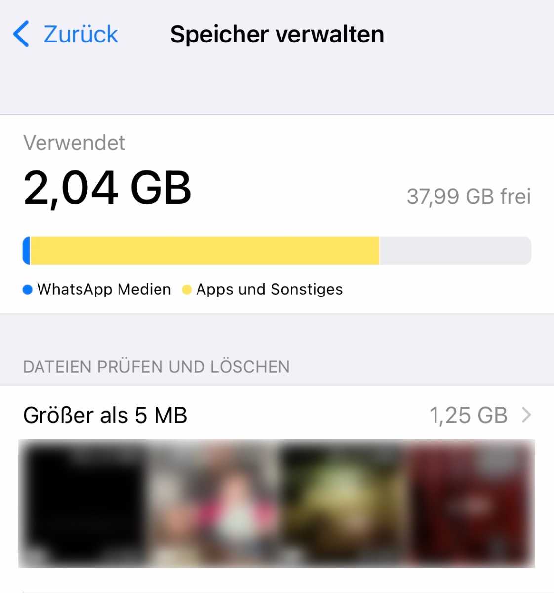 Whatsapp-Speicher aufräumen