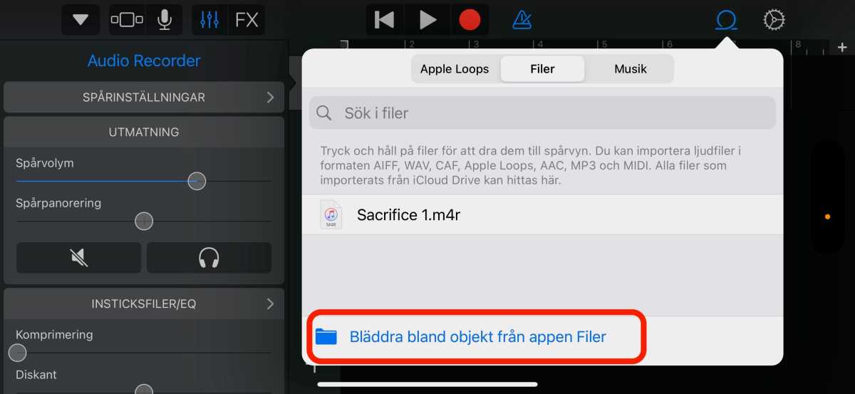 Bläddra bland filer