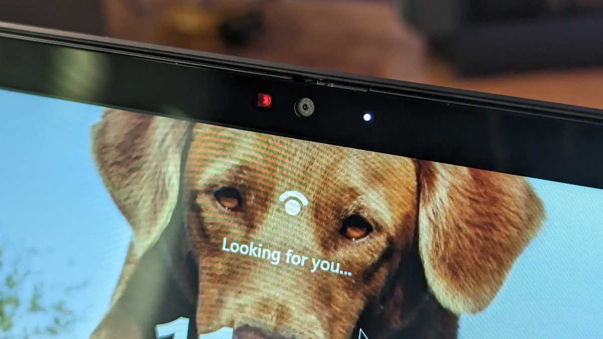 Windows login screen with infrared webcam
