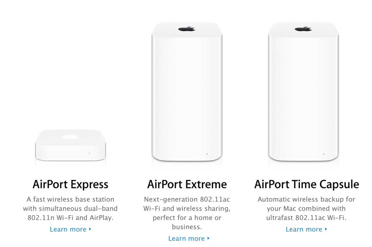 Mit der Airport-Gerätefamilie sterben auch Airport Express und Airport Extreme.