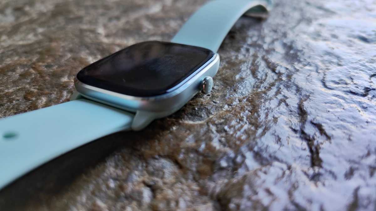 Side profile of Amazfit GTS 4 Mini