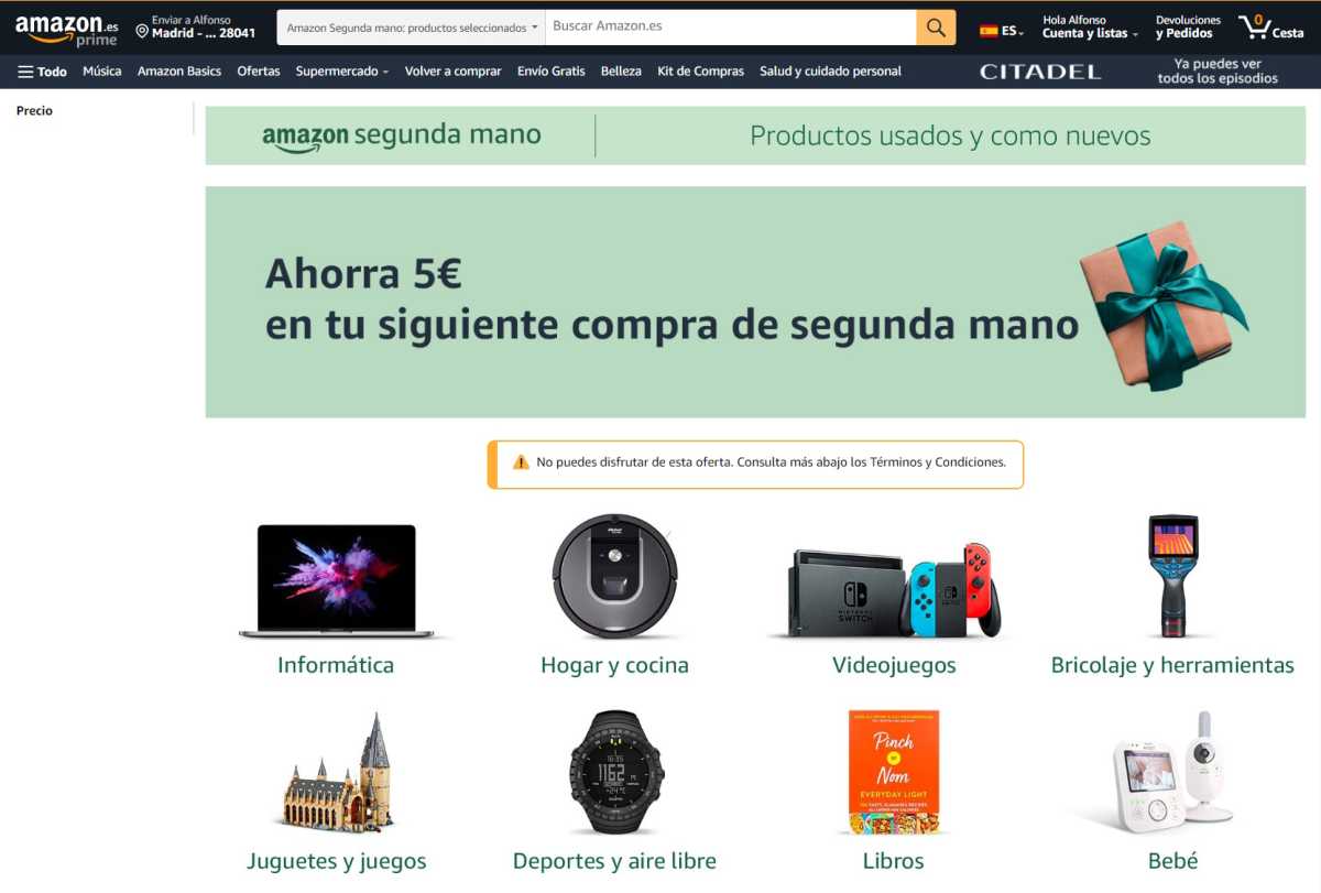 Amazon segunda mano reacondicionados