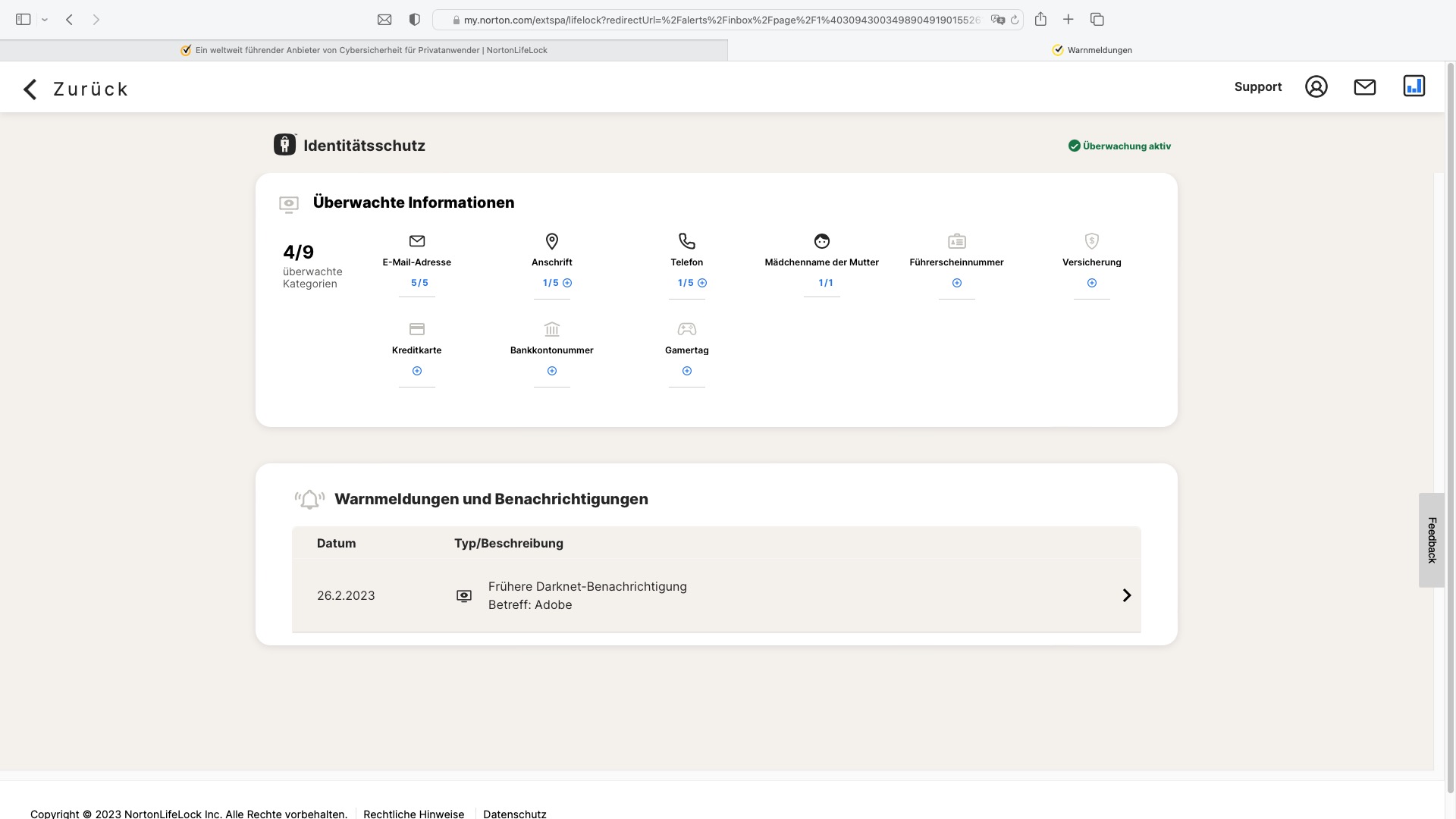Norton Identity Advisor Plus
