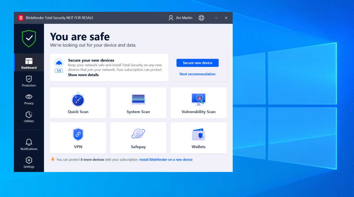 Bitdefender Premium Security review home screen Windows
