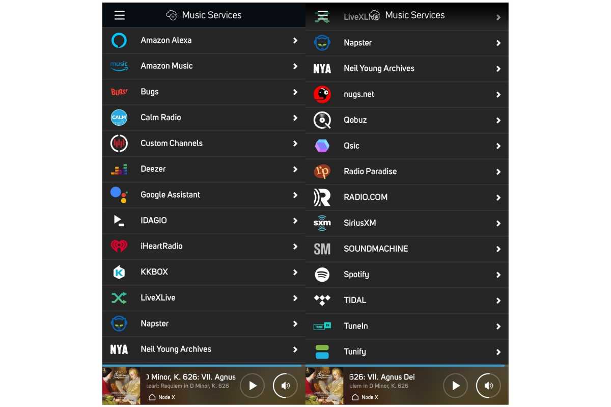 BluOS app screenshot