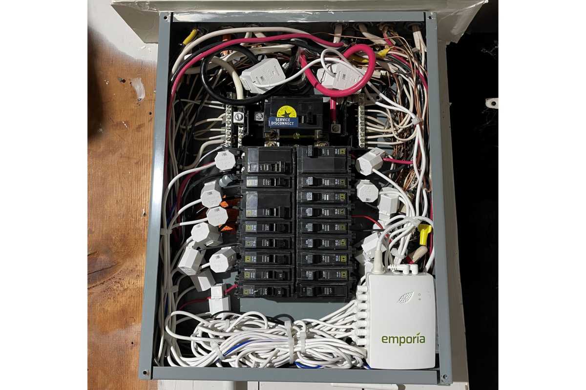 Electrical panel after Emporia Vue installation