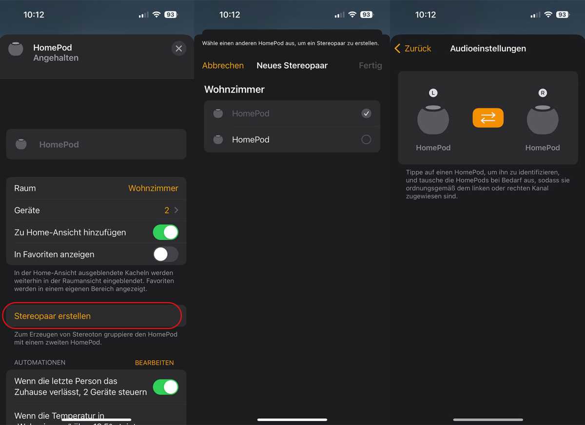 Homepod Stereopaar erstellen