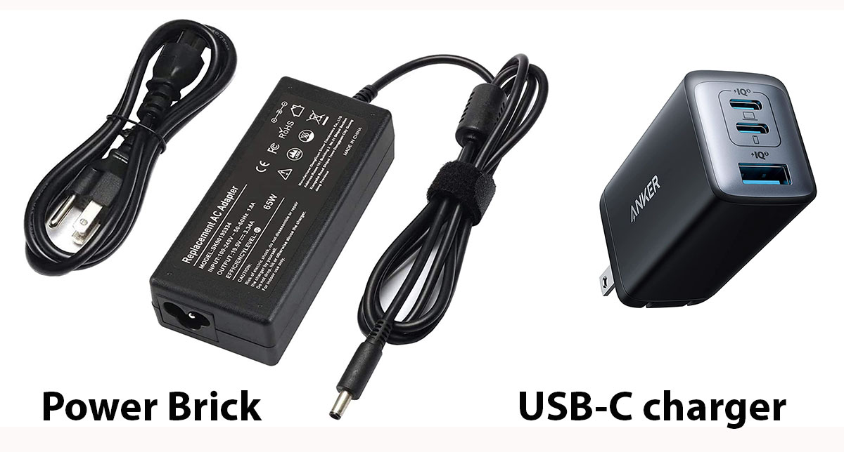 Laptop chargers Power Brick vs USB-C charger