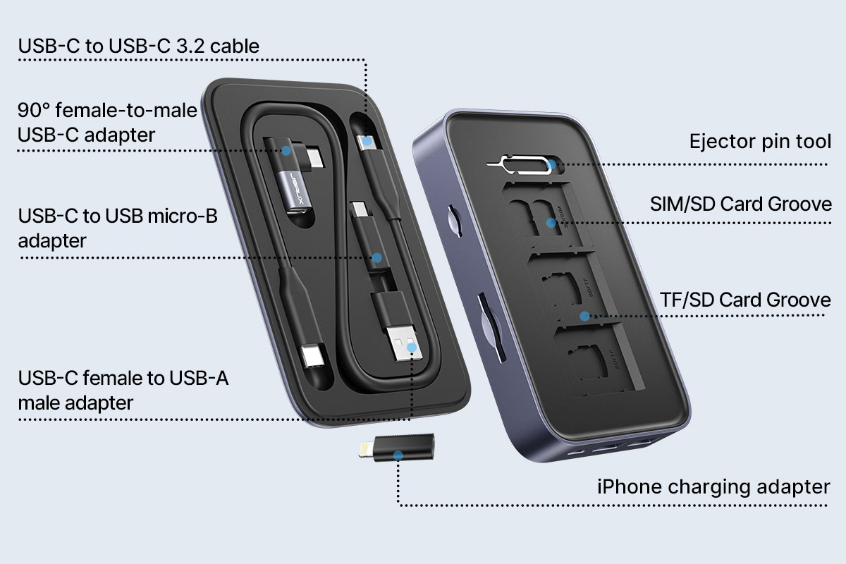 JSAUX Docking Station Compatible with Steam Deck, 7-in-1 Steam Deck Dock  with 4K@60Hz HDMI & DisplayPort, Gigabit Ethernet, 3 USB-A 3.2 and USB-C  100W