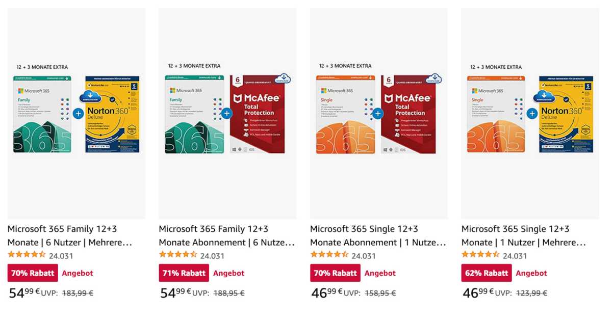 Microsoft 365 Family (15 Mon) im Angebot