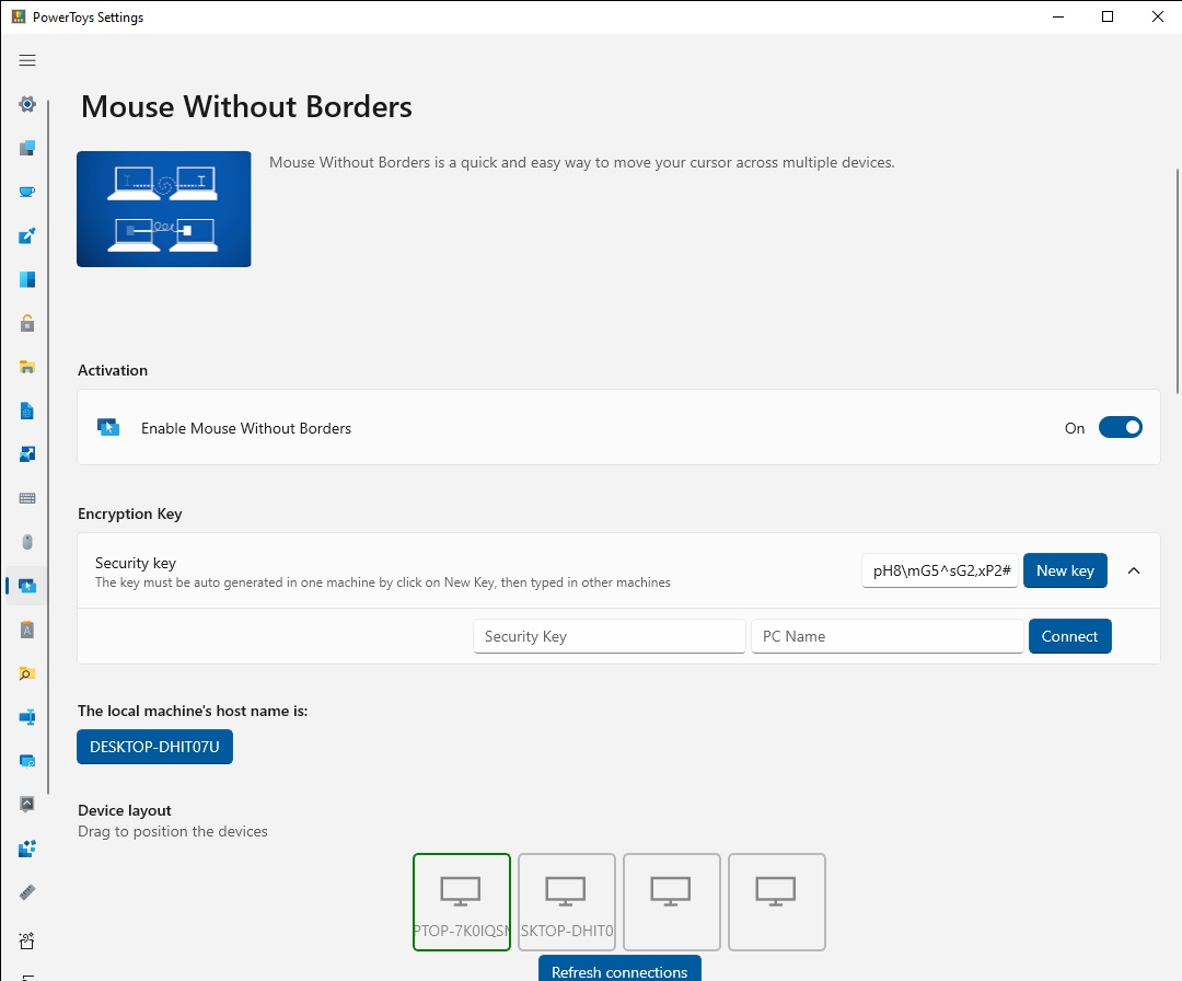 Microsoft PowerToys Mouse without Borders