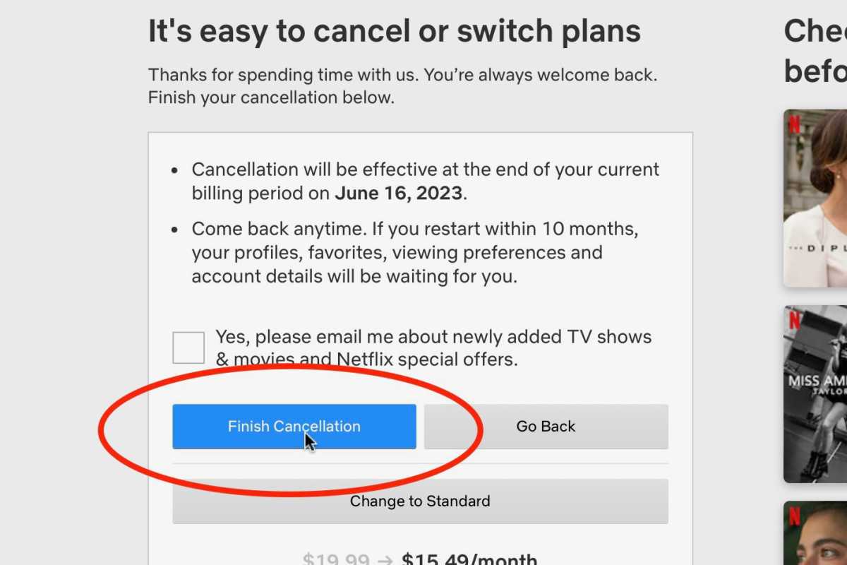 Netflix cancel account