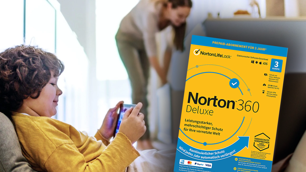 Image: Norton 360 Deluxe: SchÃ¼tzt PCs, Handys und Tablets â jetzt einmalig fÃ¼r nur 15,99 Euro
