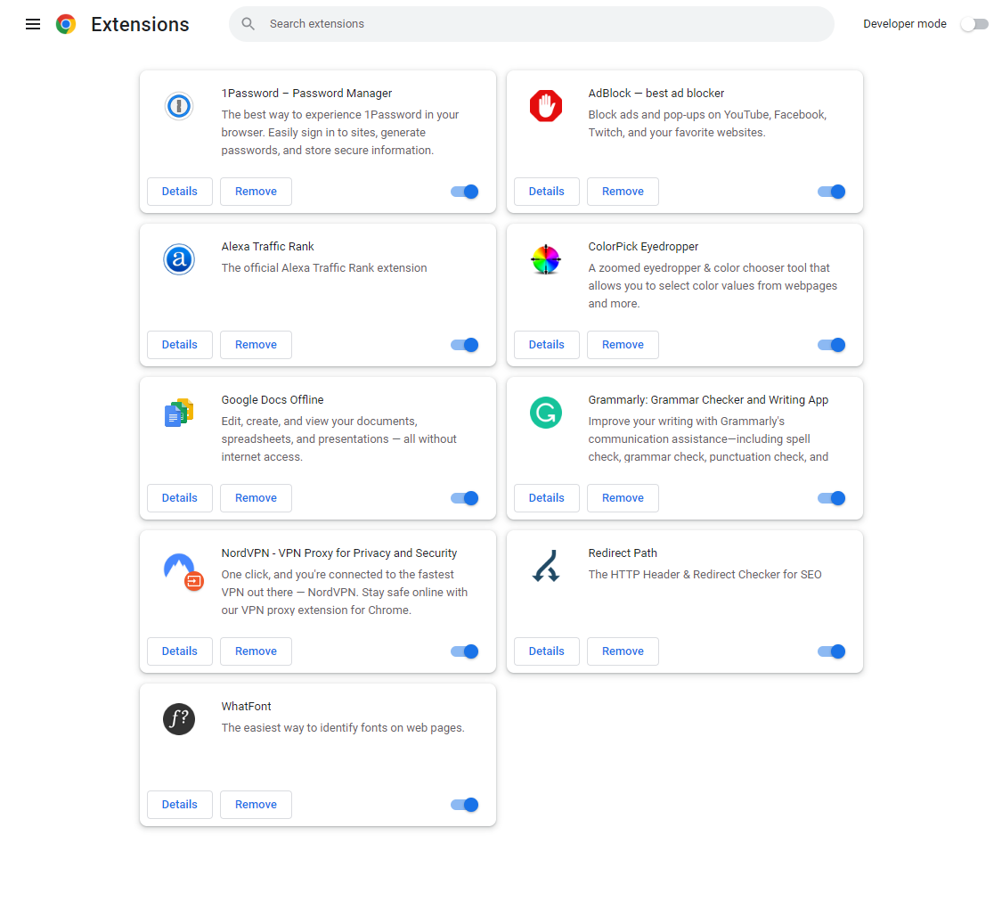 Configuración de cromo