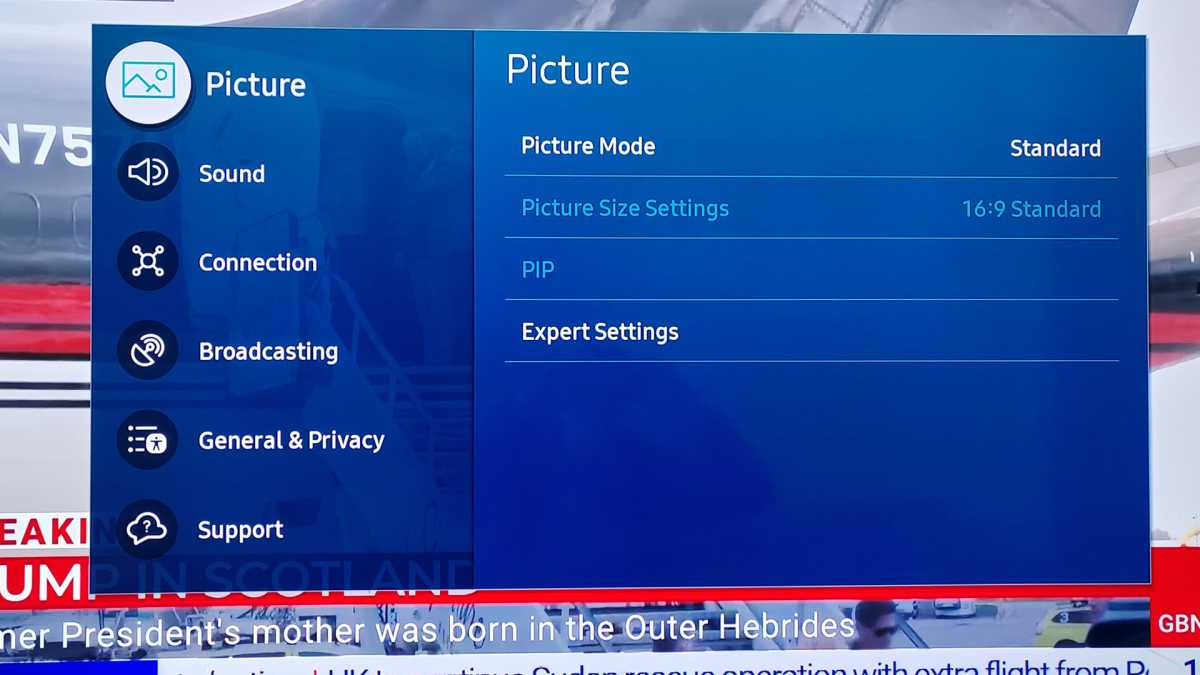 Samsung QN85C picture menu