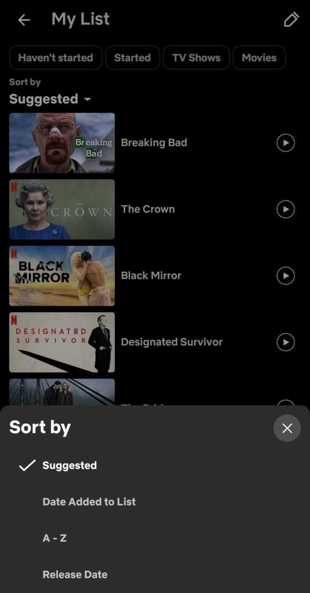 De nya sorteringsfunktionerna i Netflix My List