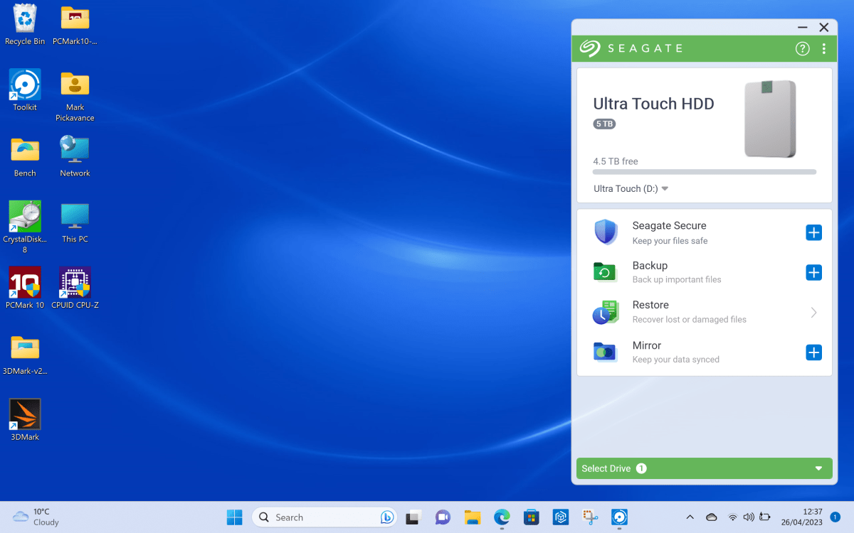 Software del kit de herramientas Seagate Ultra Touch de 5 TB