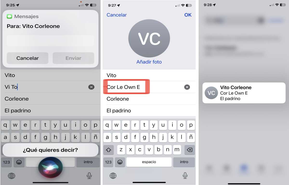 Siri pronunciar nombres