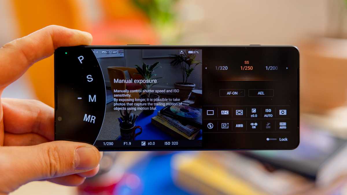 Sony Xperia 1 V camera app in manual
