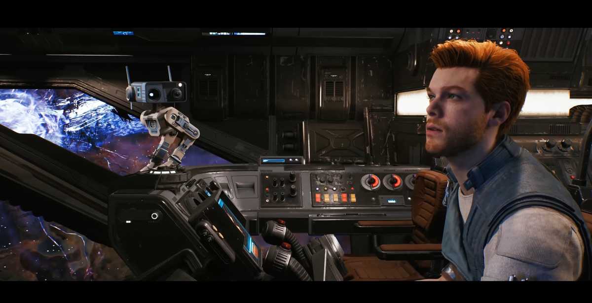 Ohne Frage: Auch in Jedi Survivor ist B-D1 der große Star. Der Kleine ist nicht nur enorm knuffig und hilft bei Rätseln, er lässt sich auch mit zig unterschiedlichen Teilen ausrüsten. U.A. auch eine, die ihn quasi nackig dastehen lässt, was ihm peinlich ist.
