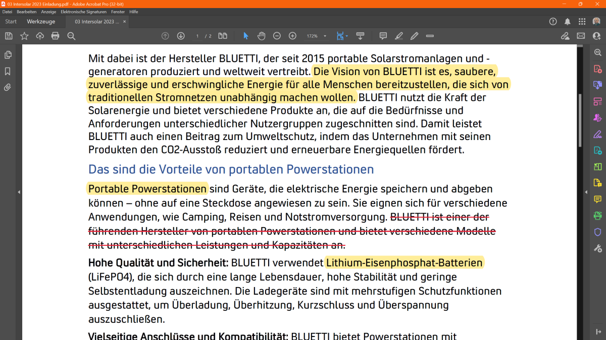 Adobe Acrobat DC Hauptansicht