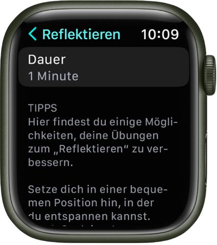 Statt einer Atemübung kann man noch eine Reflektionsübung machen.