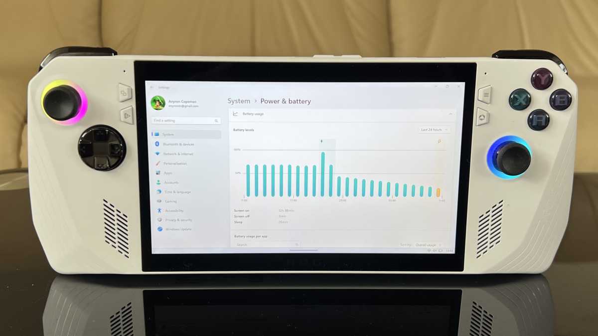 Asus ROG Ally - battery information