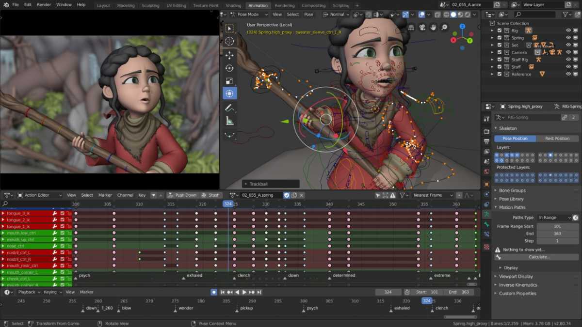 Blender: Das Grafikpaket besitzt eine umfangreiches Werkzeug-Set für die Produktion von 3D-Szenen, Special Effects und Animationen.
