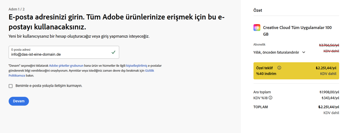 Adobe CC Türkei