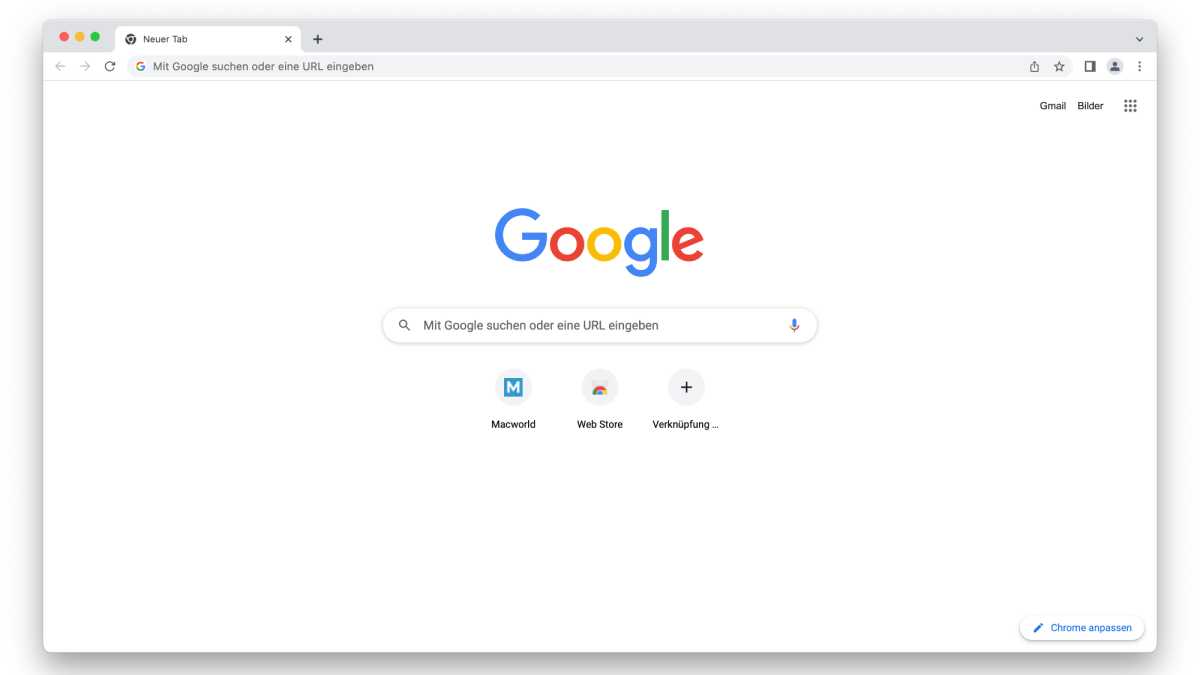 Screenshot von Chrome auf macOS