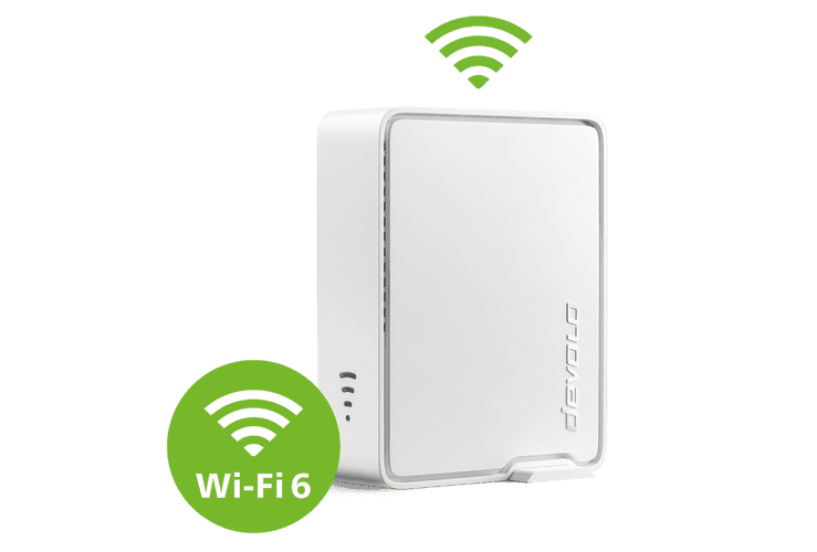 Auch der Devolo WiFi 6 Repeater 5400 verbessert als WLAN-Verstärker oder Access Point die Funknetz- Geschwindigkeit. Er bietet zwei LAN-Ports, 4x4 MIMO-Streams im 5-GHz-Band und viele Zusatzfunktionen.