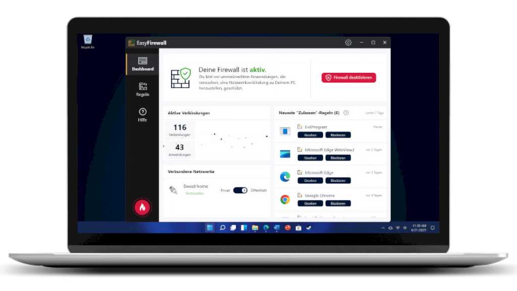 Image: Easy Firewall im Test â Windows-Firewall ganz einfach