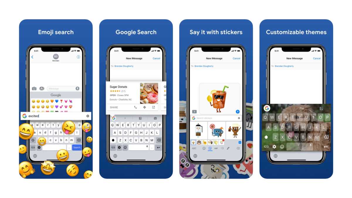Screenshots der Gboard-Tastatur im App Store