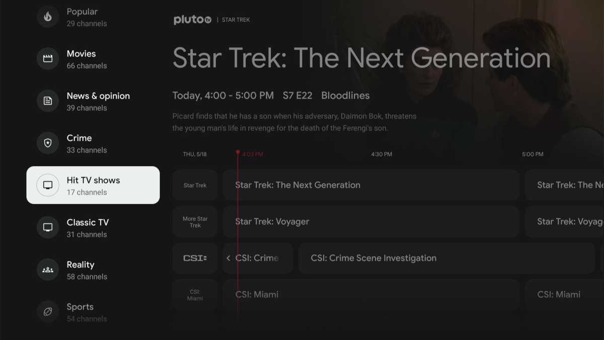 Genres in the Google TV Live tab
