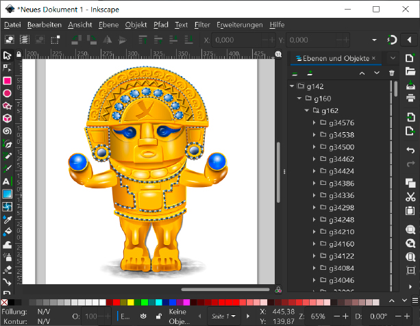 Das Laden von Grafiken ist bei Inkscape in verschiedenen Formaten möglich. Das Programm erlaubt auch den Import von PDF-Dateien.