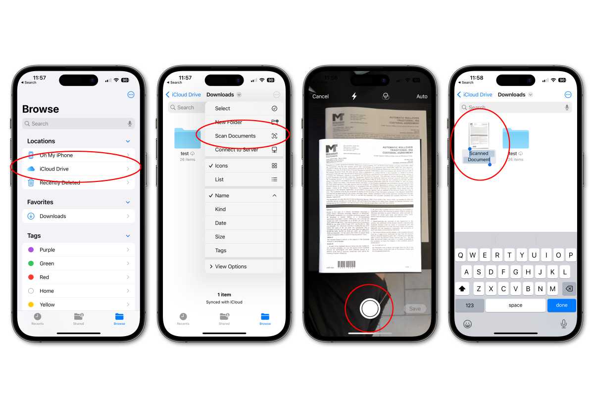 iPhone scans documents