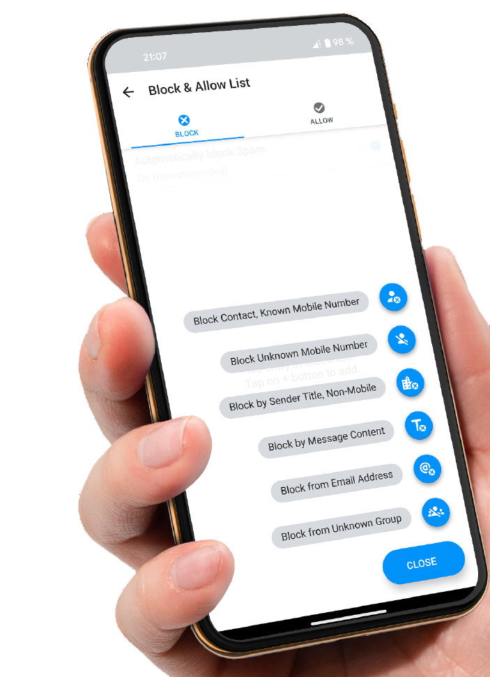 Mit der App Key Messages können Sie SMS unter anderem anhand des Textinhalts als Spam identifizieren und blockieren.