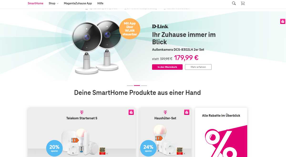 Die Telekom setzt auf einen weitgehend offenen Smart-Home-Standard und unterstützt auch zertifizierte Produkte von Drittanbietern wie hier Nuki (Schließsysteme) und Gardena (Bewässerung).