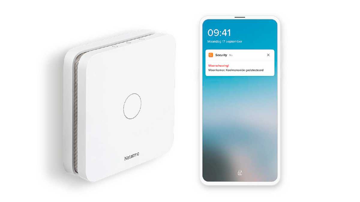 Ein smarter Kohlenmonoxidmelder kontrolliert in Echtzeit den CO-Gehalt. Im Alarmfall ertönt die Sirene, vorkonfigurierte Aktionen werden ausgeführt, und eine Benachrichtigung landet auf dem Smartphone.