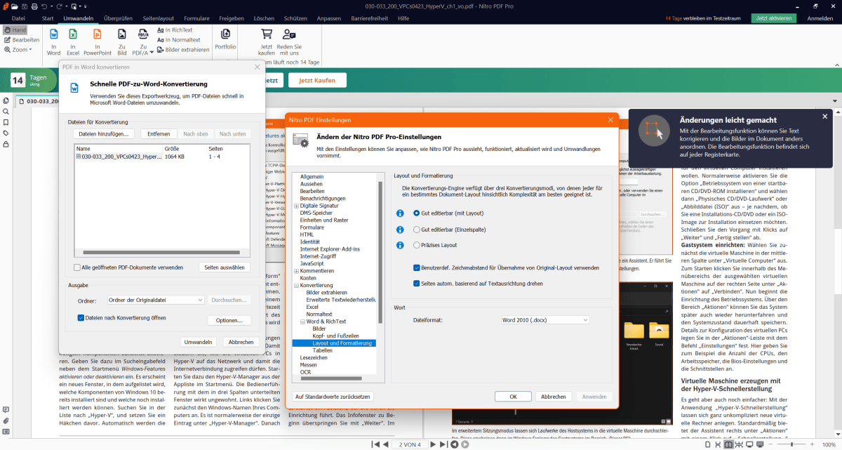 Nitro PDF Pro Dateien umwandeln